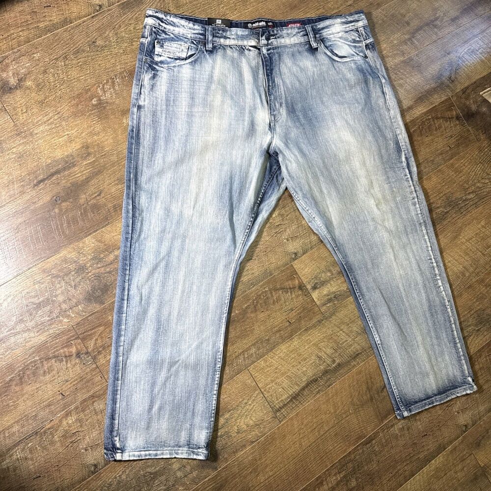 Ecko Unltd. Mens Size 48 Blue Athletic Straight Fit Distressed Denim Jeans NWT